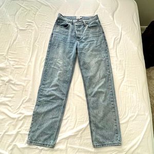 Princess Polly asymmetric straight leg jeans (US2 can fit up to 27 waist)